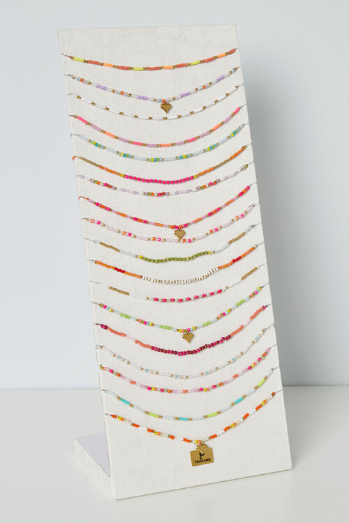 Display colorful beaded necklaces - multi